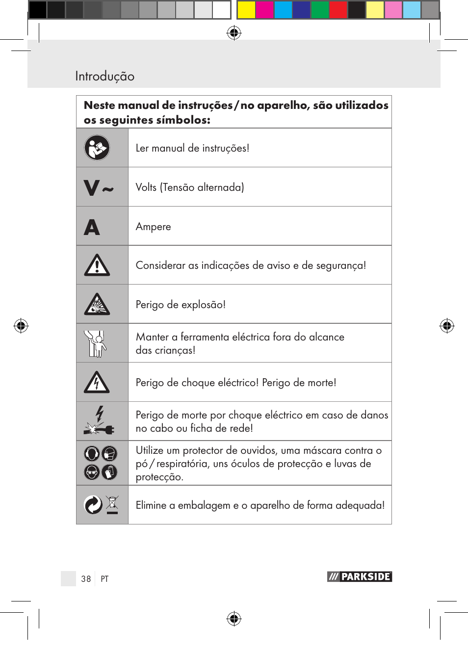 Introdução | Parkside PGG 15 A1 User Manual | Page 38 / 85