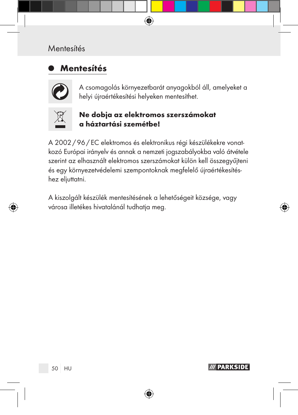 Konformitásnyilatkozat / gyártó mentesítés, Mentesítés | Parkside PGG 15 A1 User Manual | Page 50 / 115