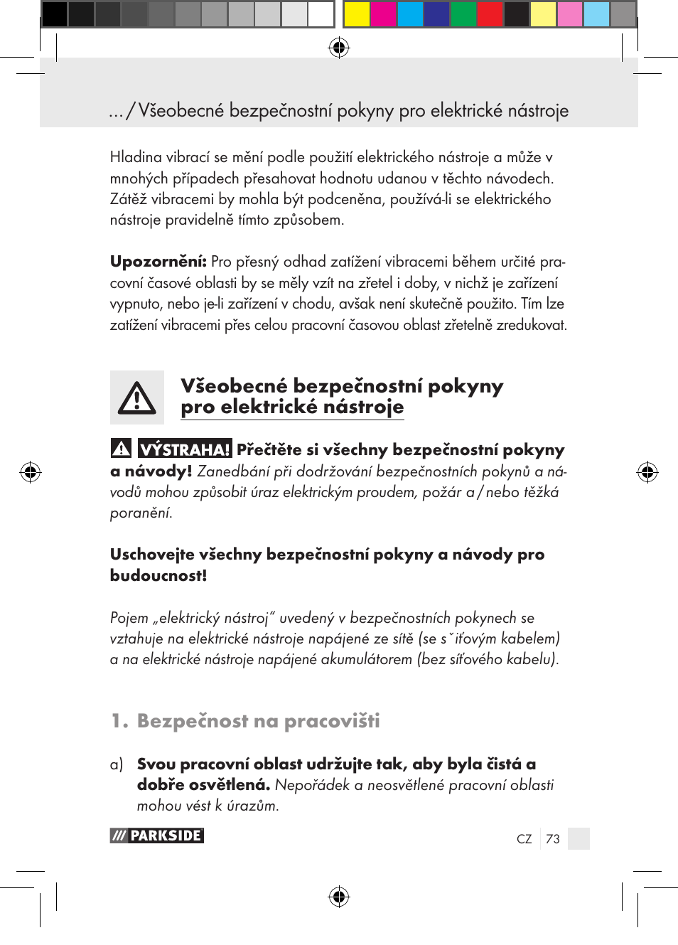 Bezpečnost na pracovišti | Parkside PGG 15 A1 User Manual | Page 73 / 115