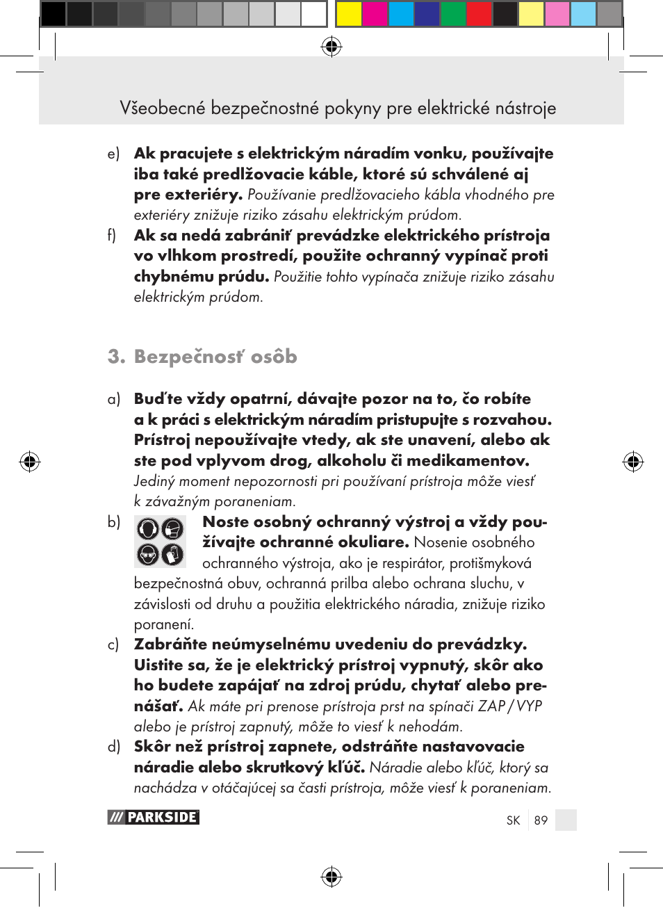 Bezpečnosť osôb | Parkside PGG 15 A1 User Manual | Page 89 / 115
