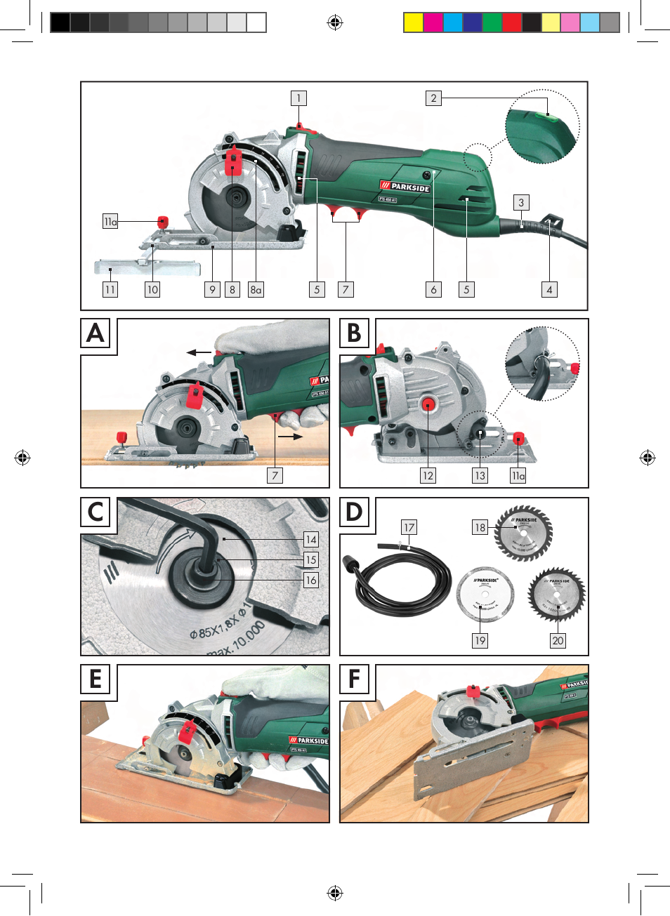 Parkside PTS 450 A1 User Manual | Page 3 / 55