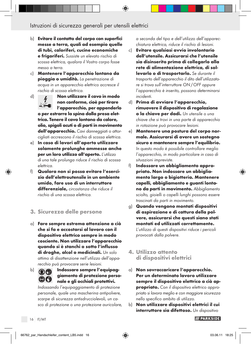 Sicurezza delle persone, Utilizzo attento di dispositivi elettrici | Parkside PHS 160 A1 User Manual | Page 17 / 51