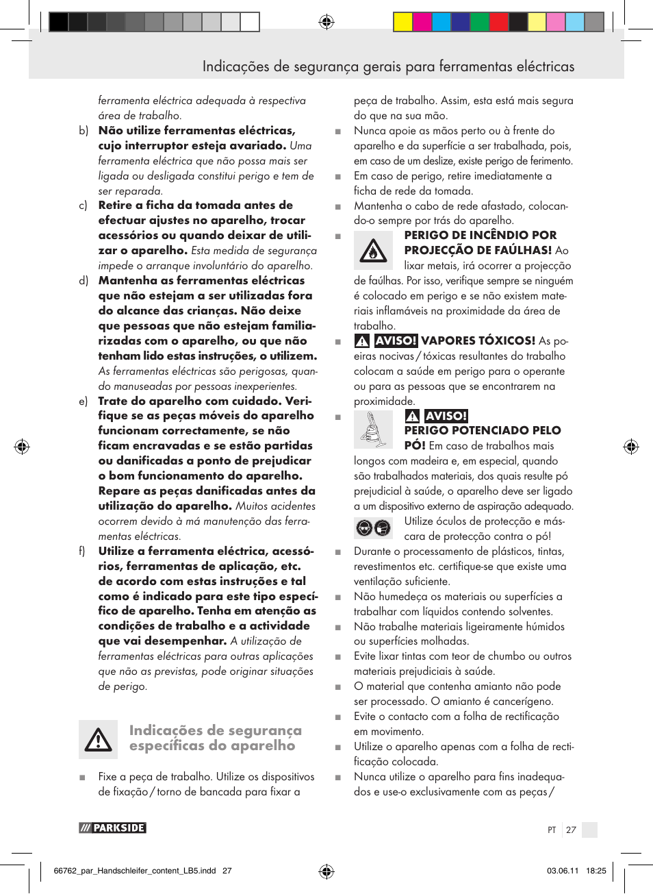 Indicações de segurança específicas do aparelho | Parkside PHS 160 A1 User Manual | Page 28 / 51