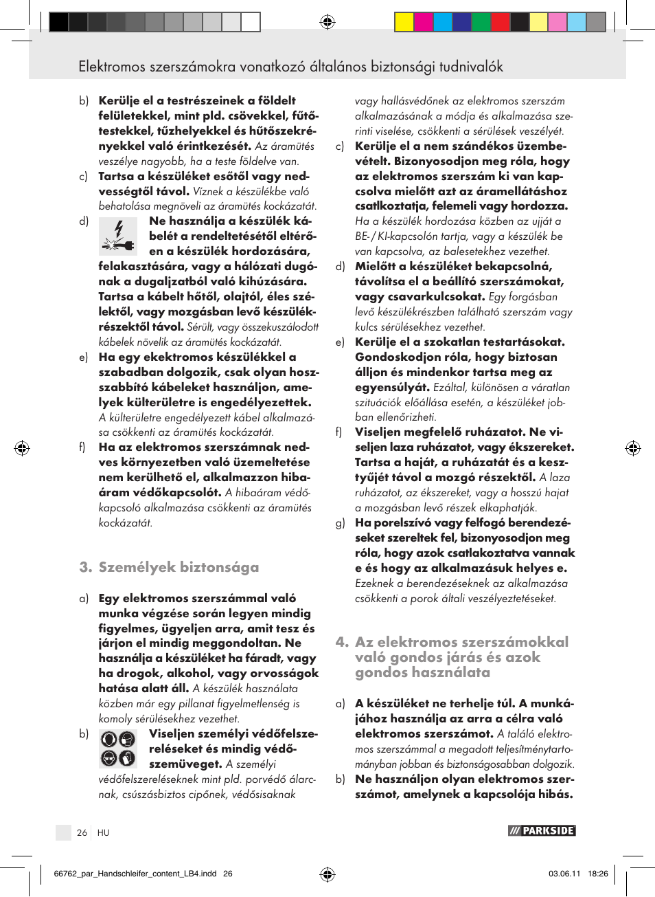 Személyek biztonsága | Parkside PHS 160 A1 User Manual | Page 27 / 67
