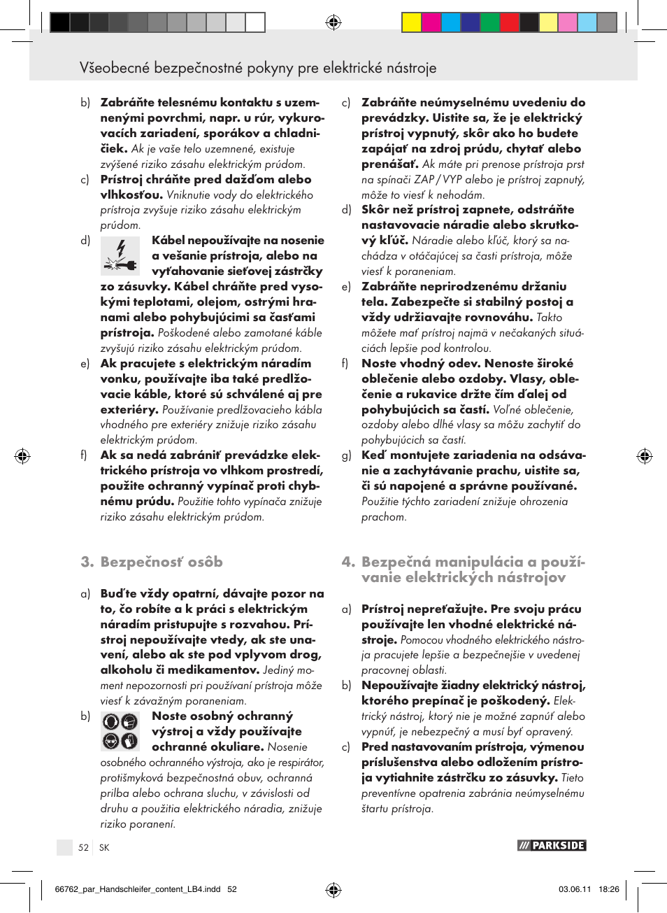 Bezpečnosť osôb | Parkside PHS 160 A1 User Manual | Page 53 / 67