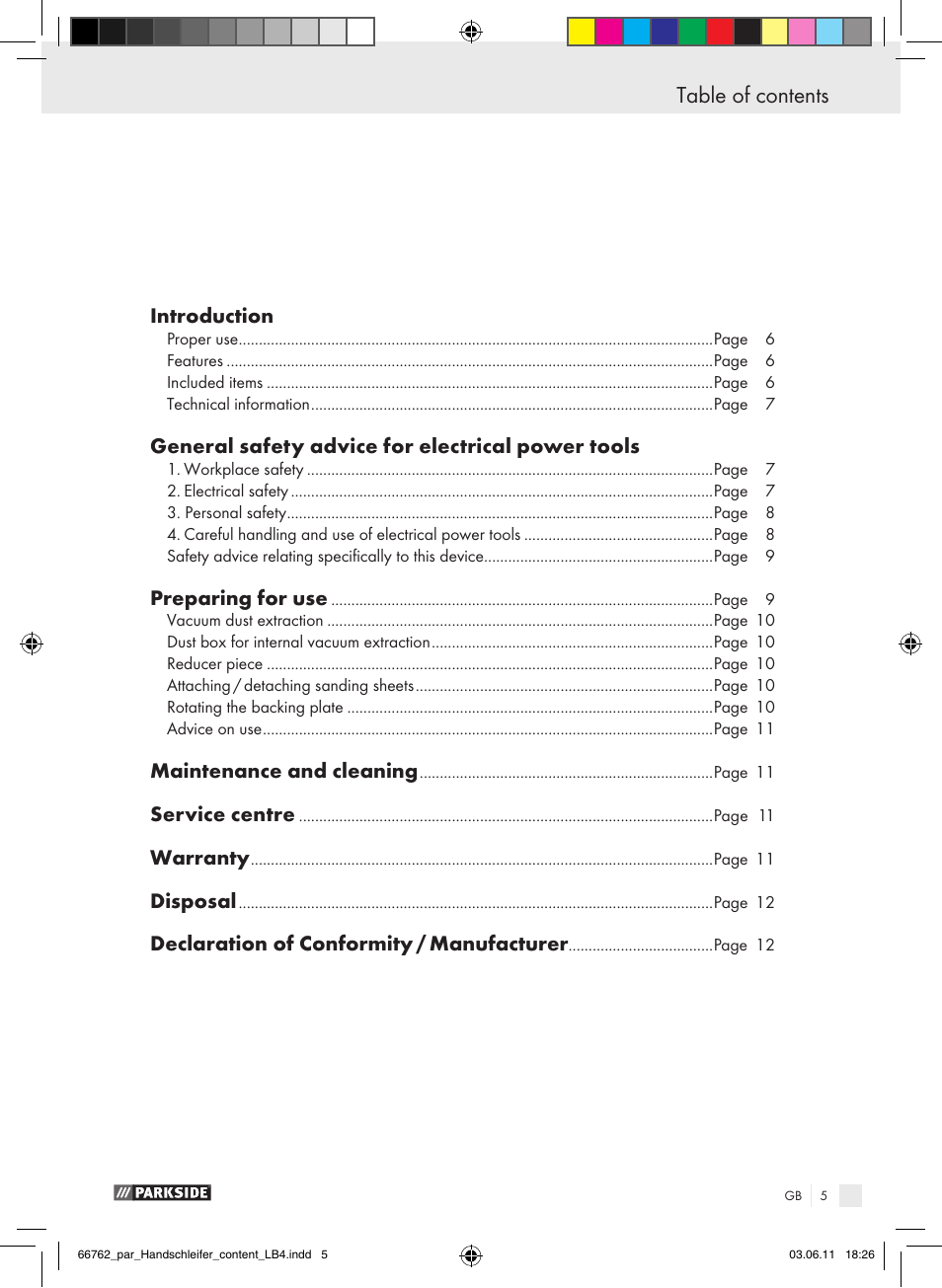 Parkside PHS 160 A1 User Manual | Page 6 / 67