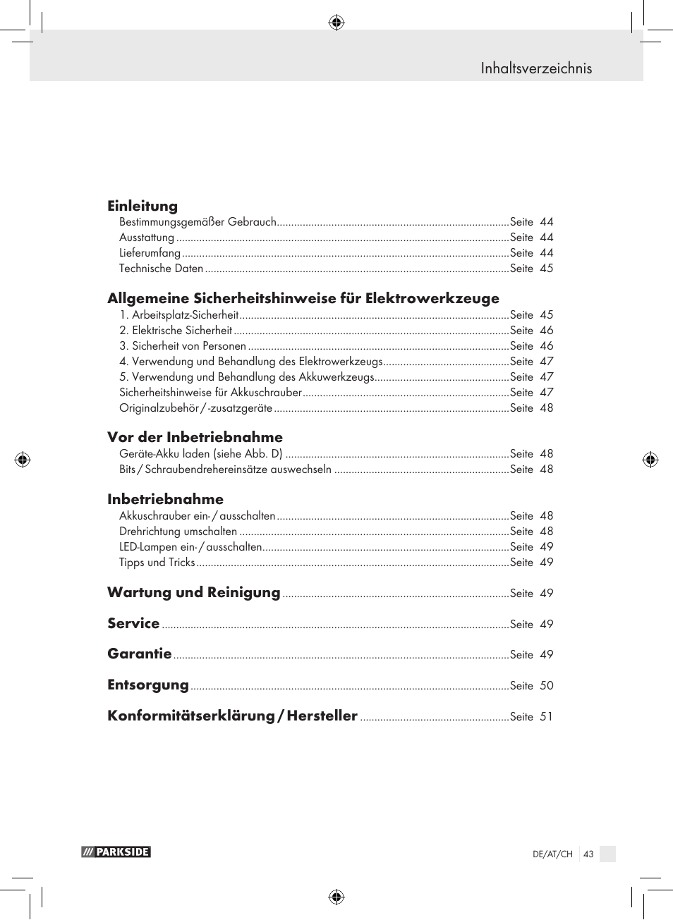Parkside PAS 3.6 A1 User Manual | Page 43 / 52