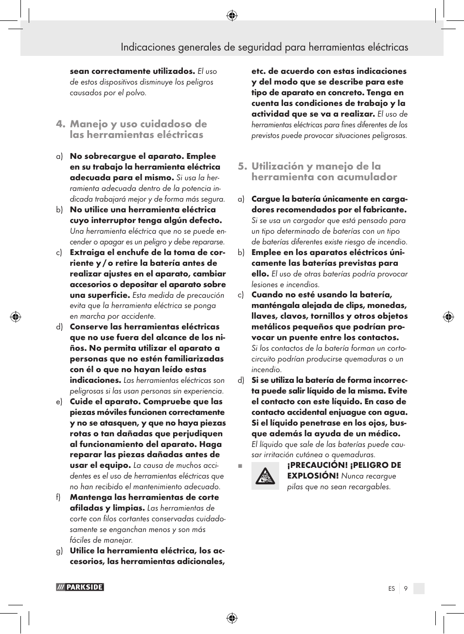 Parkside PAS 3.6 A1 User Manual | Page 9 / 52