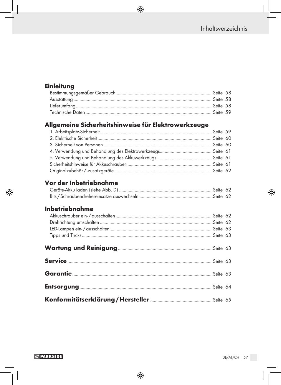 Parkside PAS 3.6 A1 User Manual | Page 57 / 66