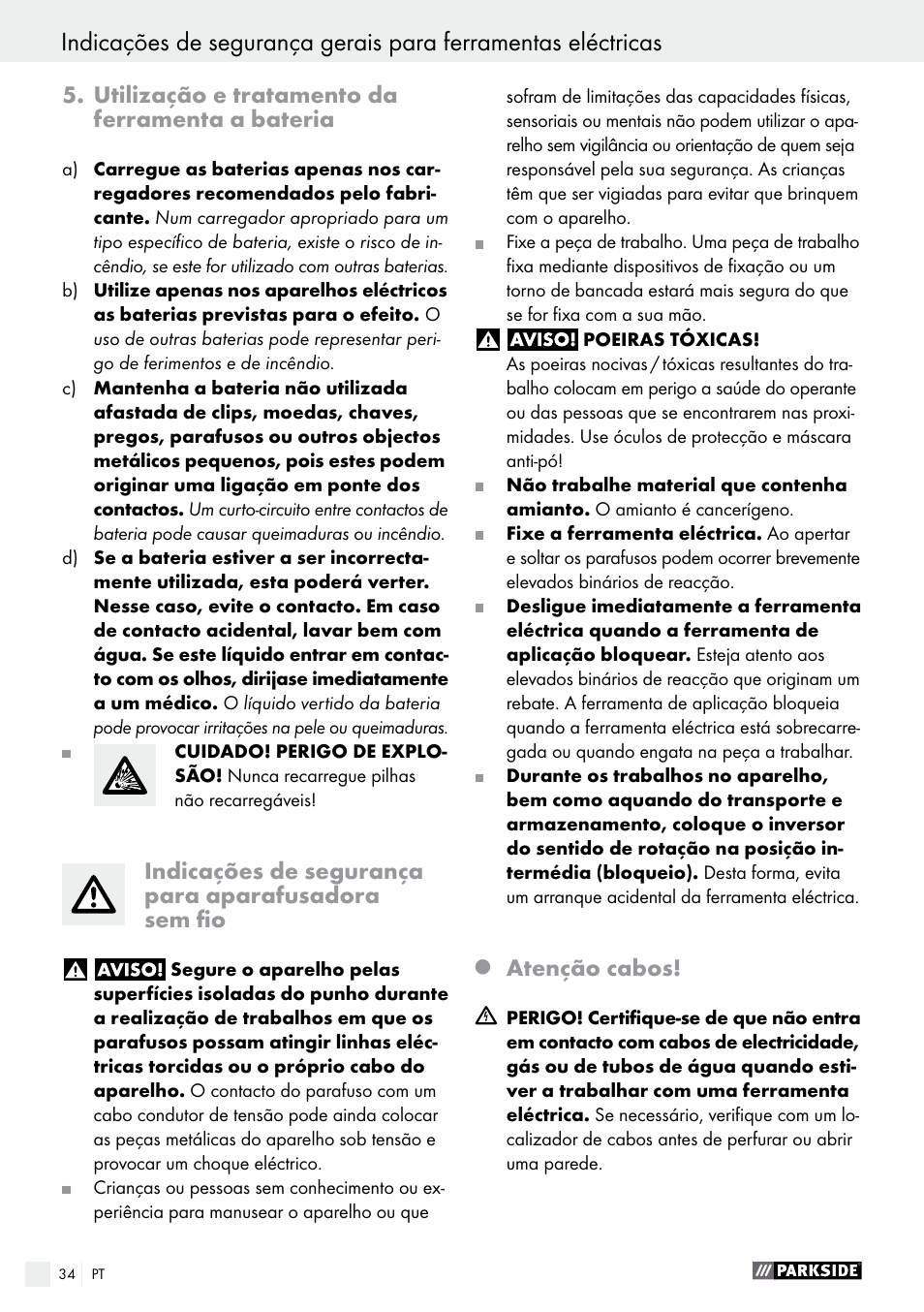 Parkside PABS 18-Li B2 User Manual | Page 34 / 62