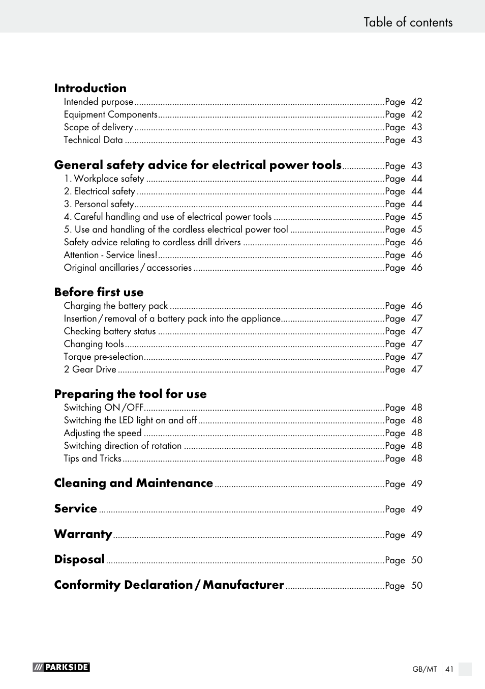 Parkside PABS 18-Li B2 User Manual | Page 41 / 62