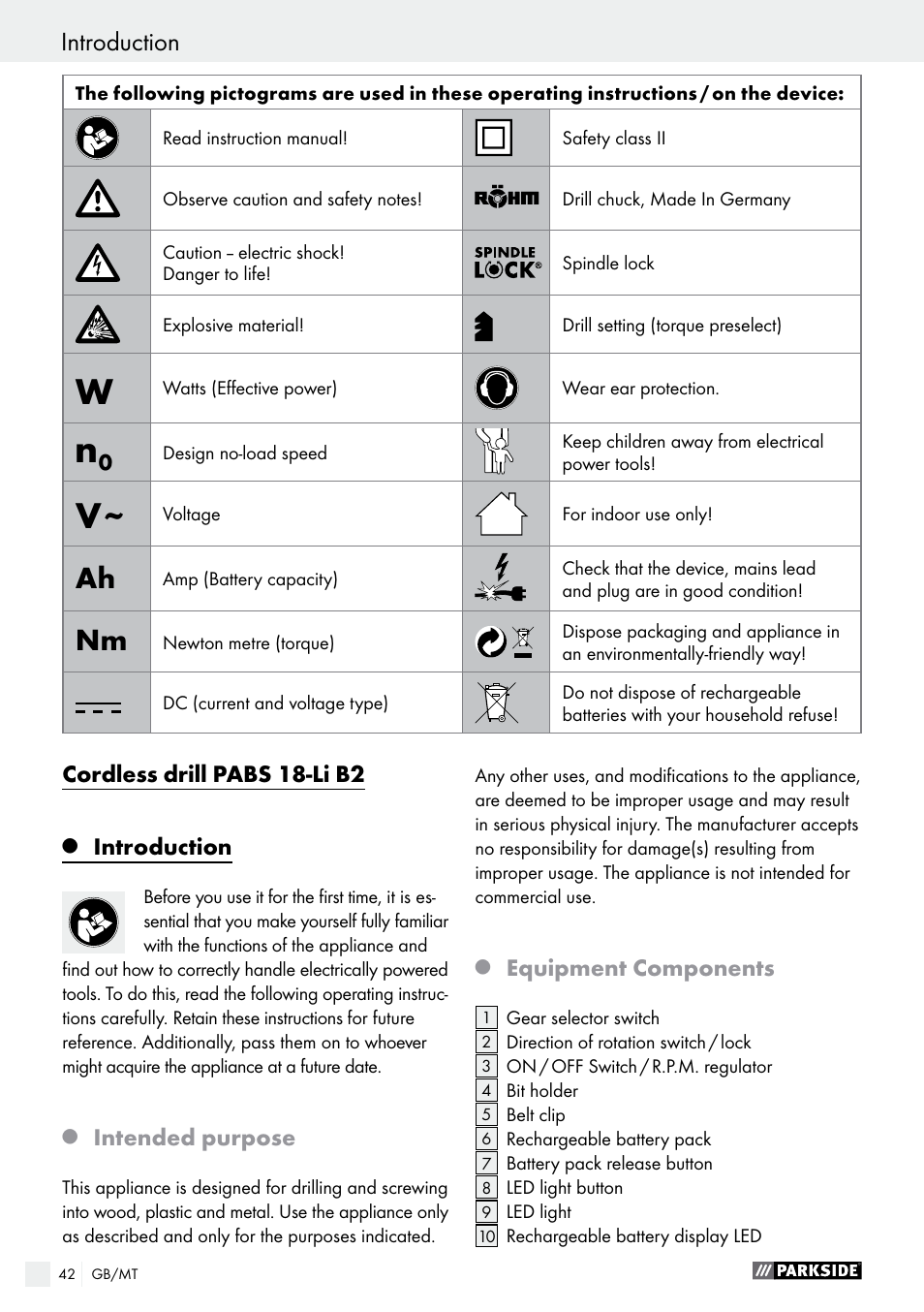 Parkside PABS 18-Li B2 User Manual | Page 42 / 62