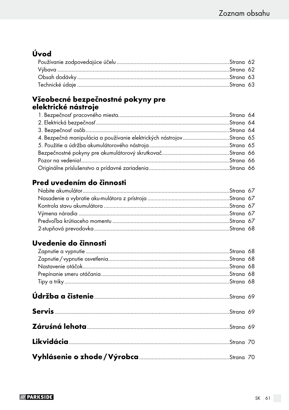 Parkside PABS 18-Li B2 User Manual | Page 61 / 82