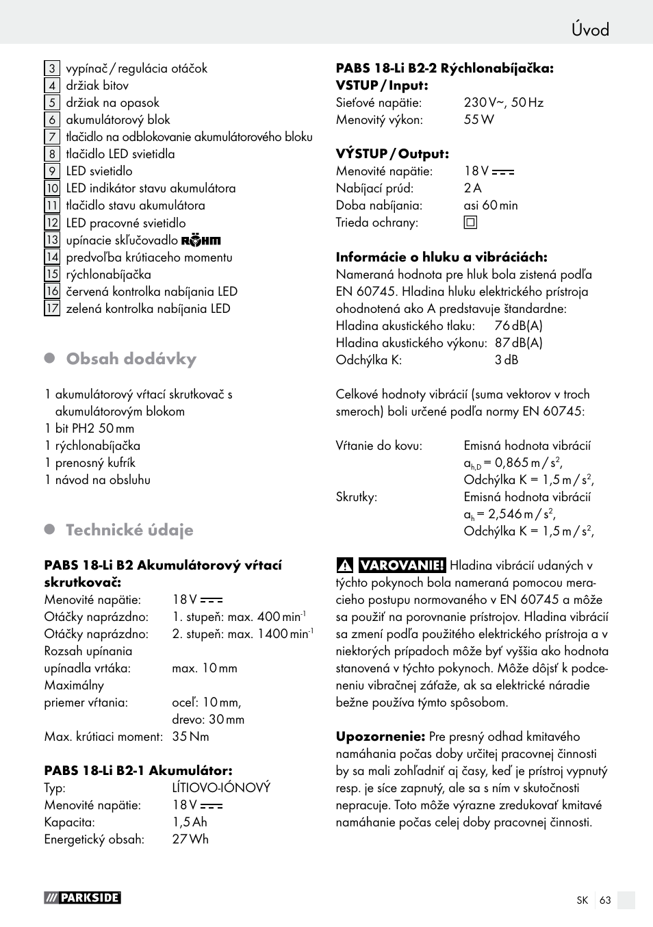 Parkside PABS 18-Li B2 User Manual | Page 63 / 82