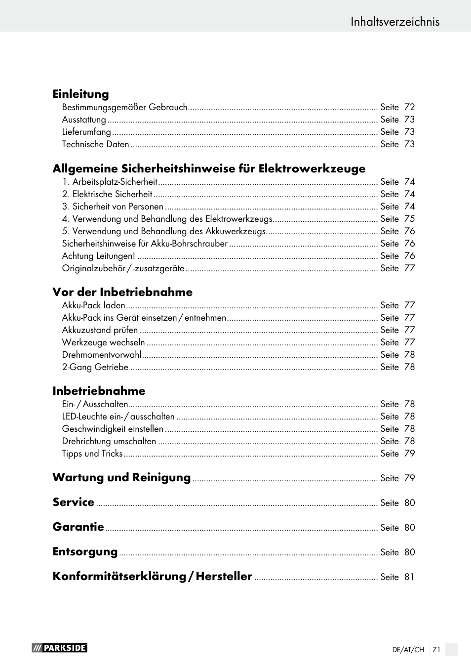 Parkside PABS 18-Li B2 User Manual | Page 71 / 82