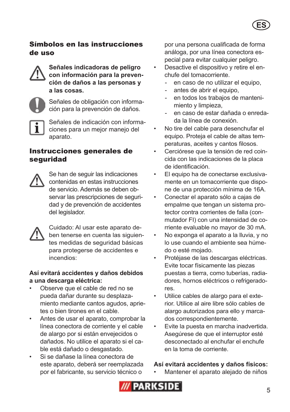 Parkside PAS 500 B1 User Manual | Page 5 / 50