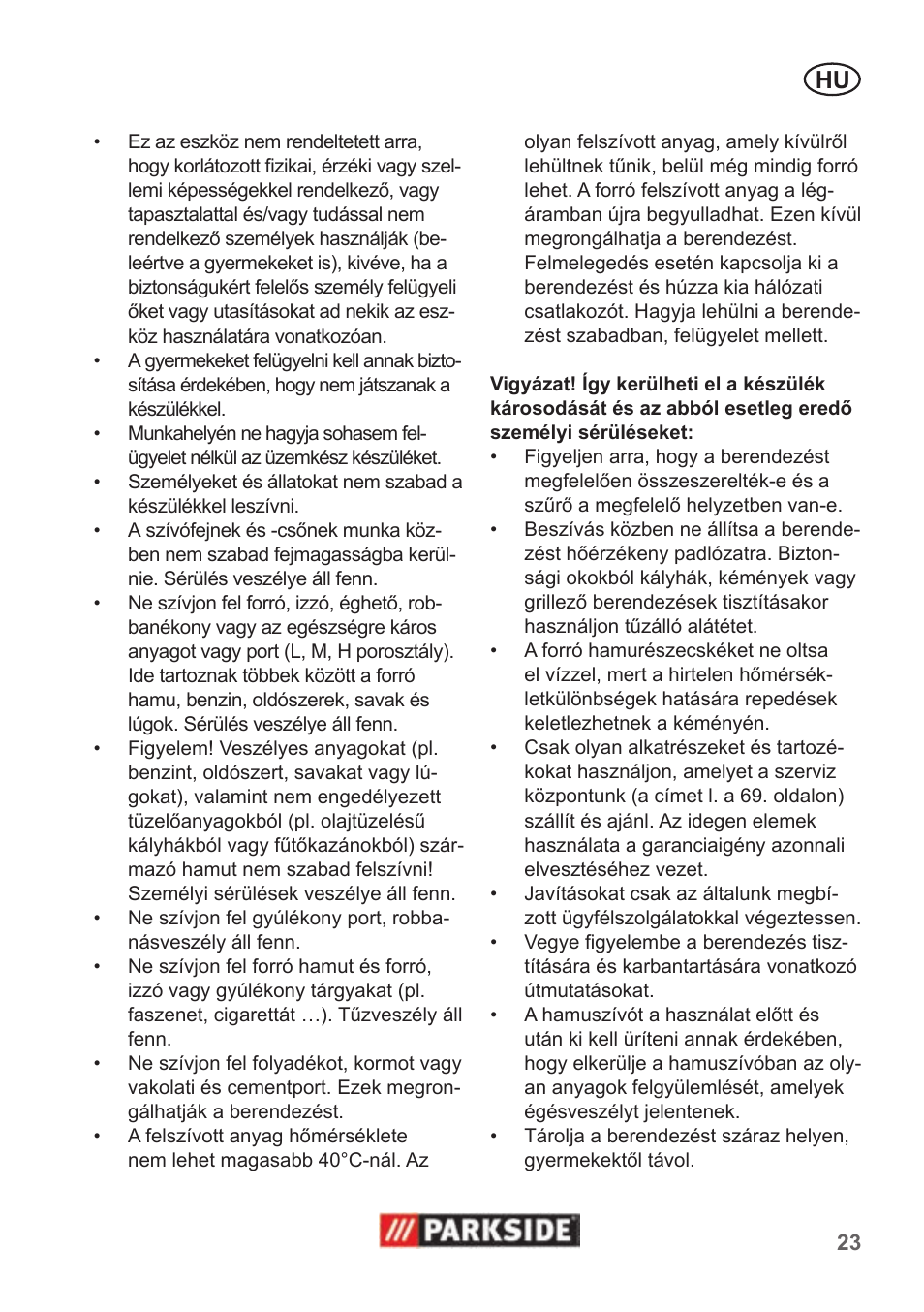 Parkside PAS 500 B1 User Manual | Page 23 / 70
