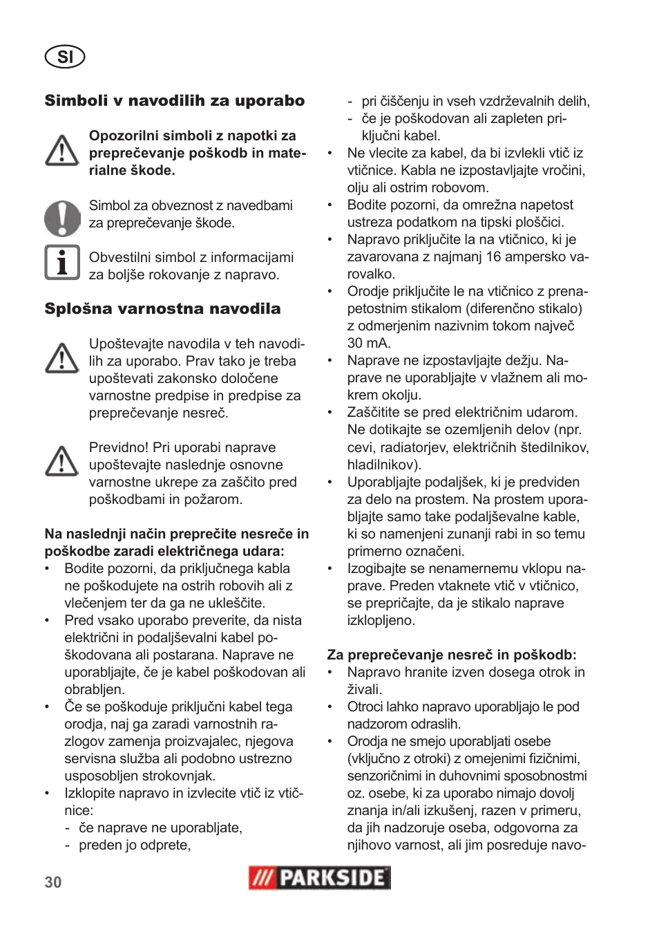 Parkside PAS 500 B1 User Manual | Page 30 / 70