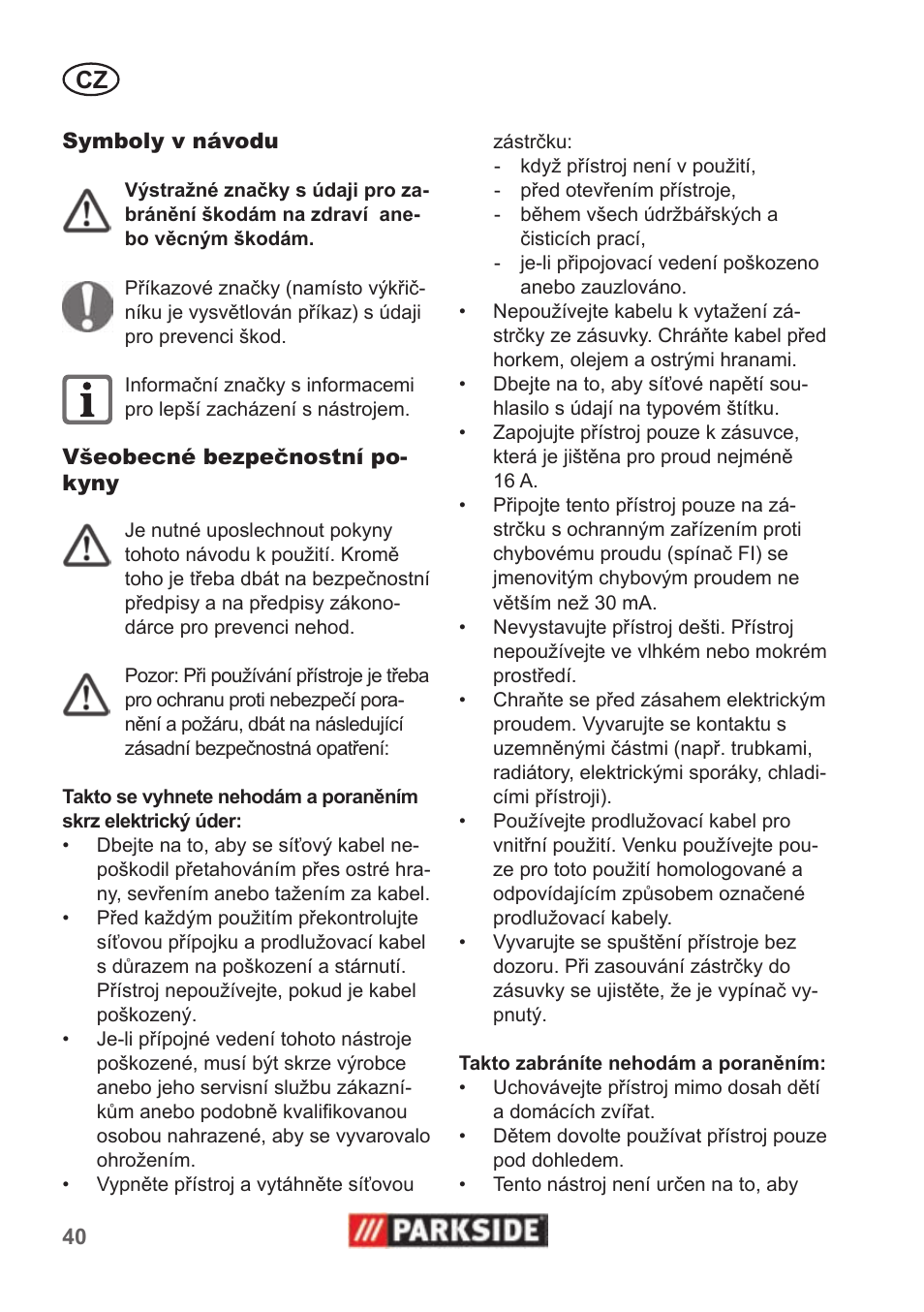 Parkside PAS 500 B1 User Manual | Page 40 / 70