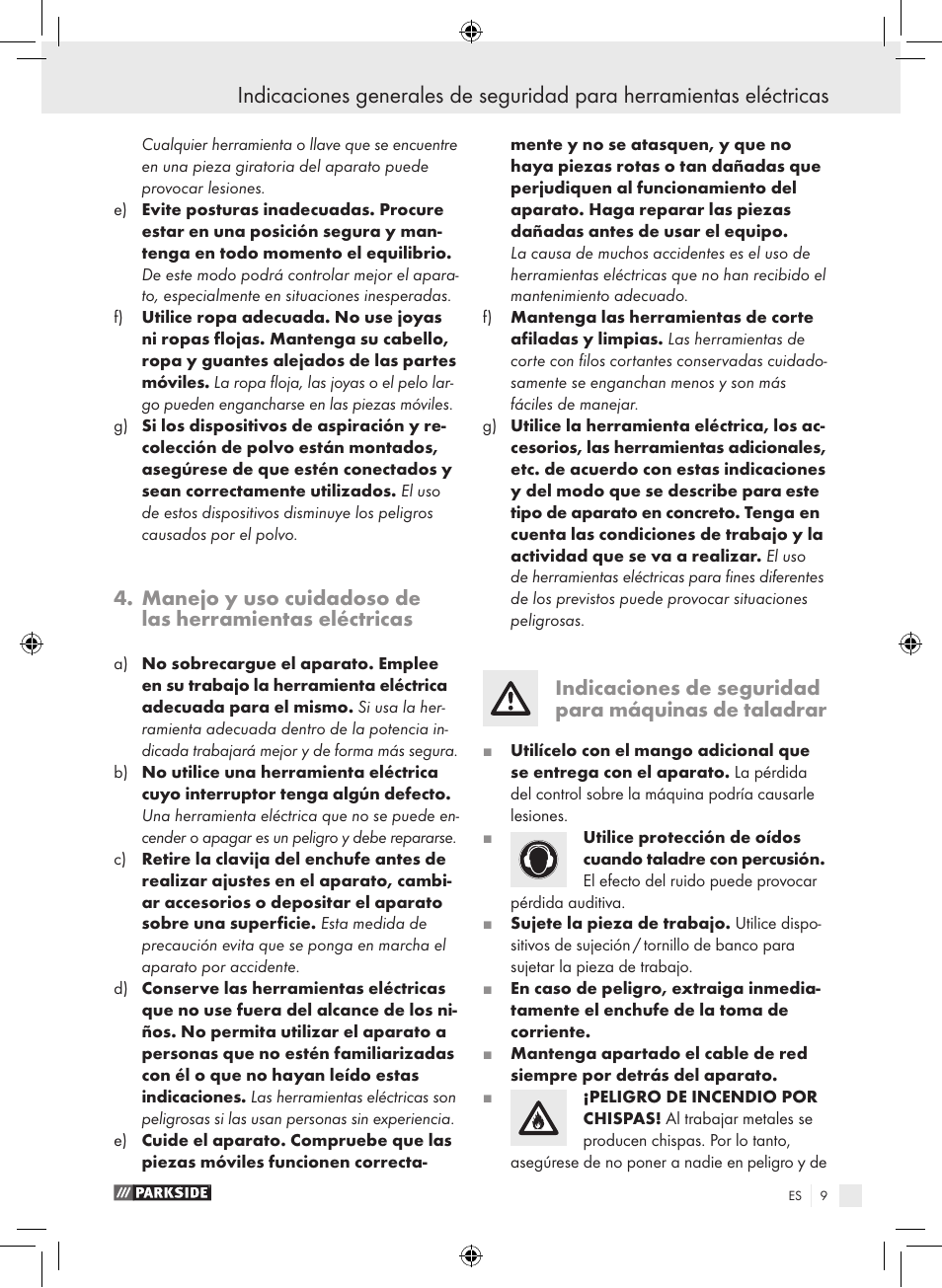 Parkside PSB 1050 A1 User Manual | Page 9 / 55