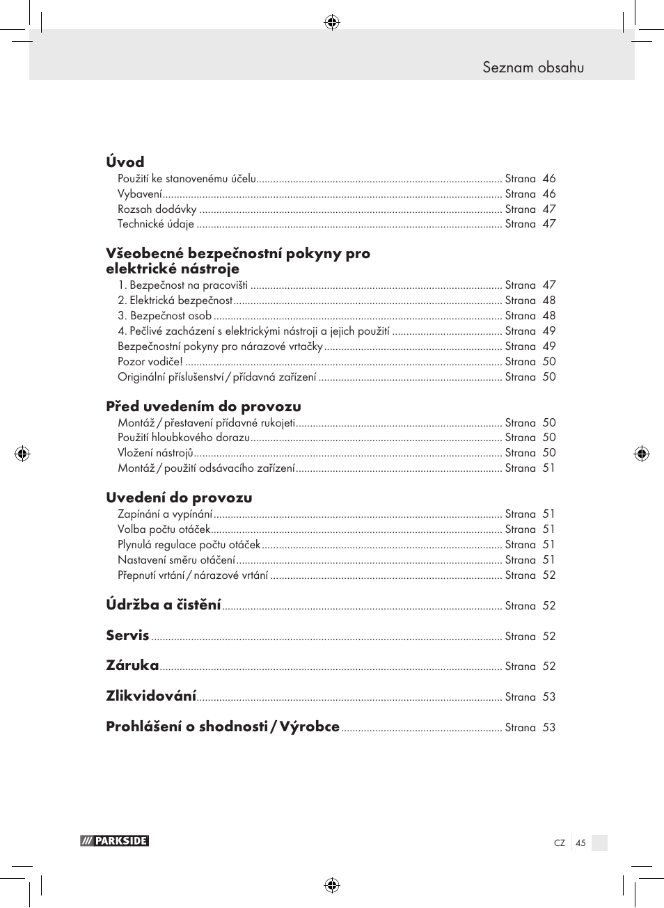 Parkside PSB 1050 A1 User Manual | Page 45 / 75