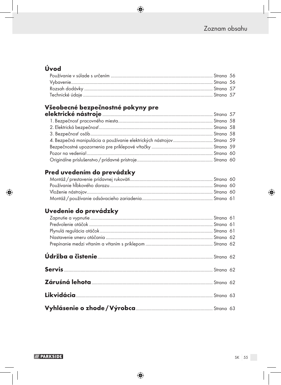 Parkside PSB 1050 A1 User Manual | Page 55 / 75