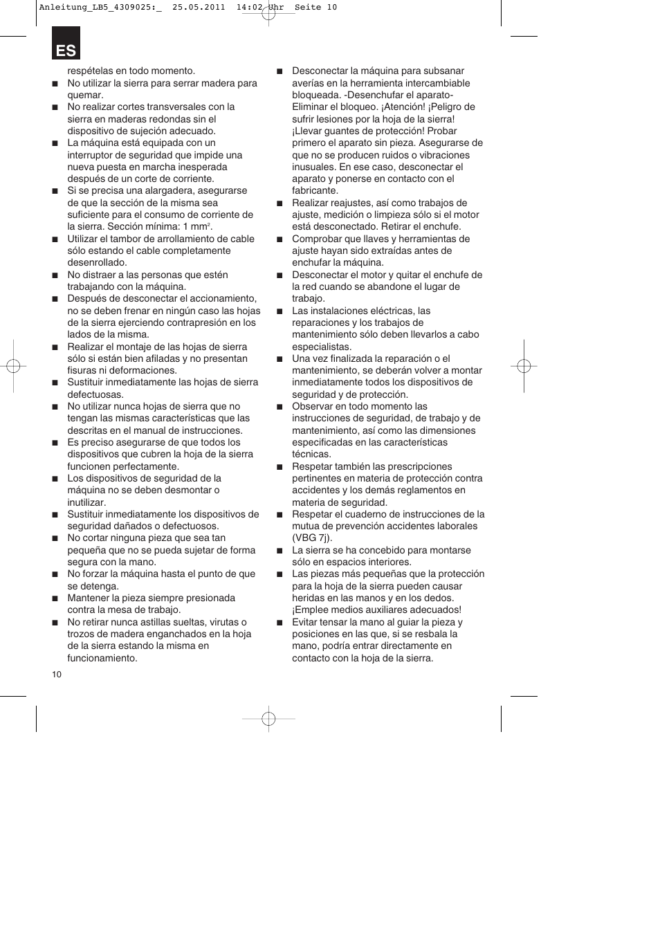 Parkside PDKs 120 A2 User Manual | Page 10 / 76