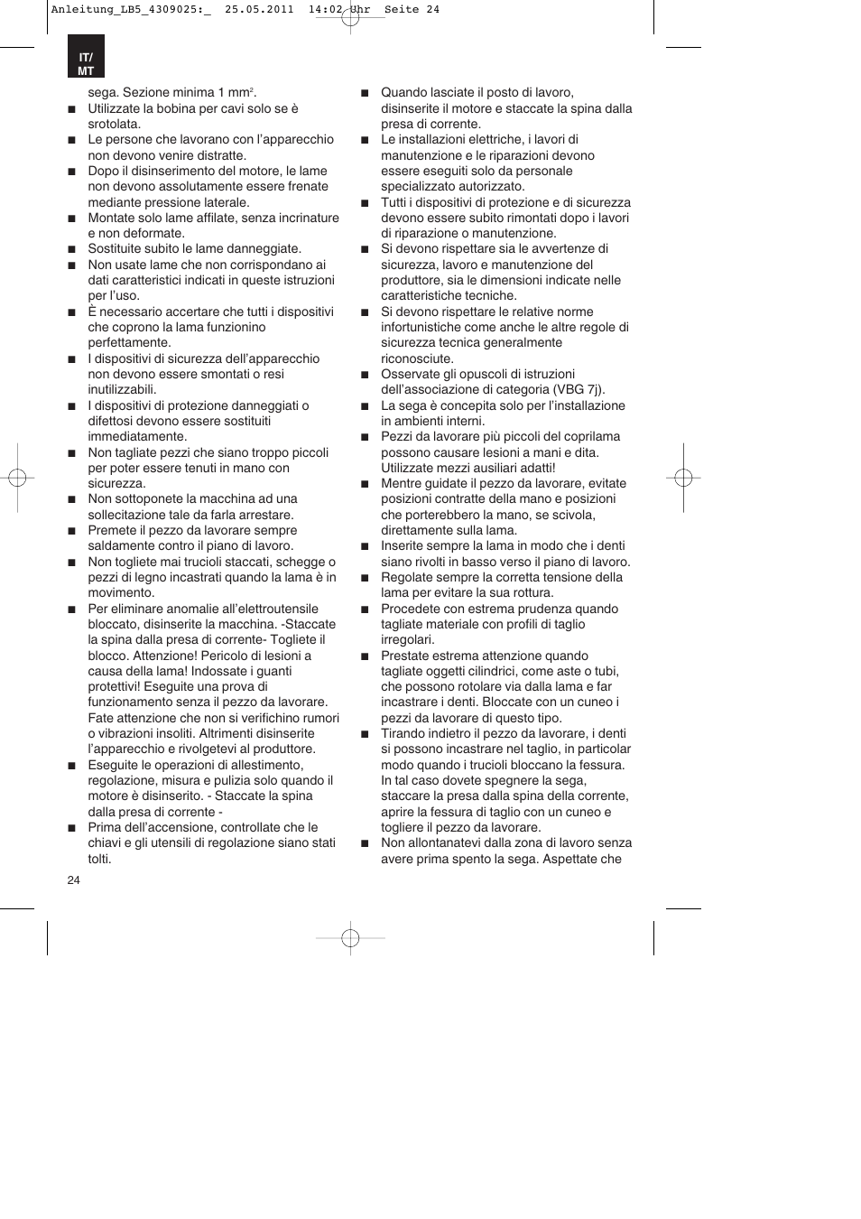 Parkside PDKs 120 A2 User Manual | Page 24 / 76