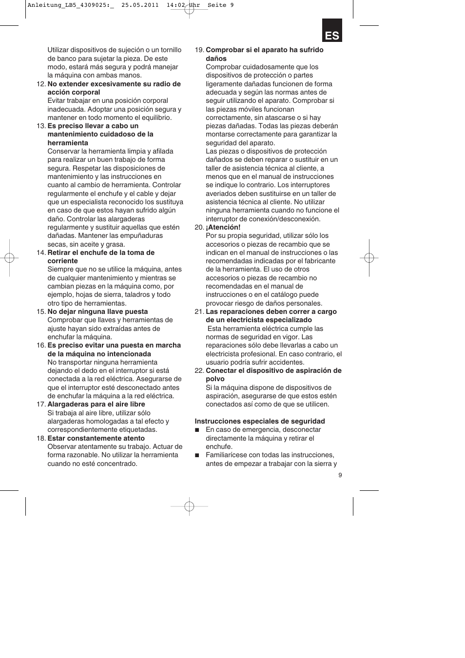 Parkside PDKs 120 A2 User Manual | Page 9 / 76