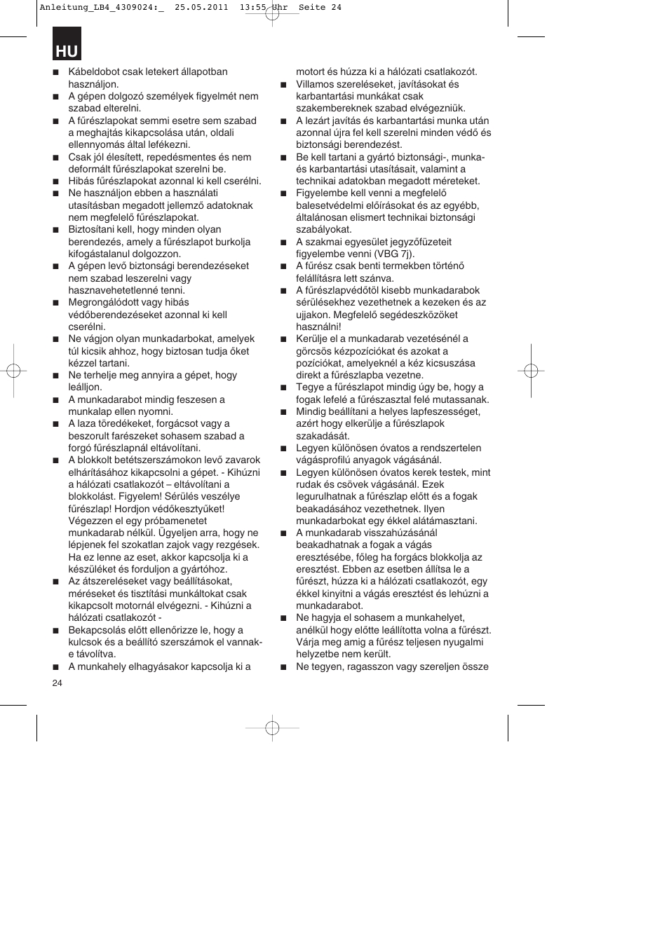 Parkside PDKs 120 A2 User Manual | Page 24 / 108