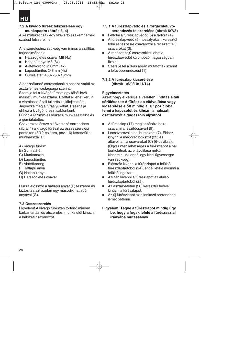 Parkside PDKs 120 A2 User Manual | Page 28 / 108