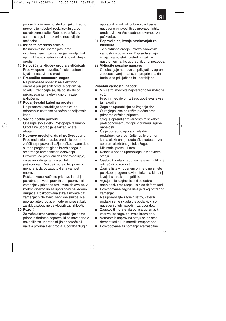 Parkside PDKs 120 A2 User Manual | Page 37 / 108