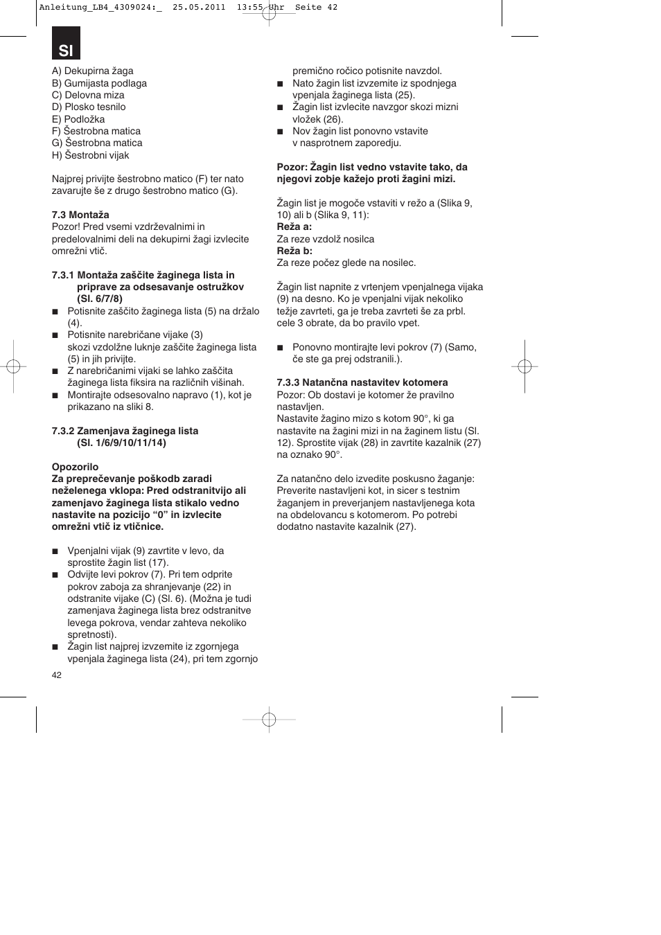 Parkside PDKs 120 A2 User Manual | Page 42 / 108
