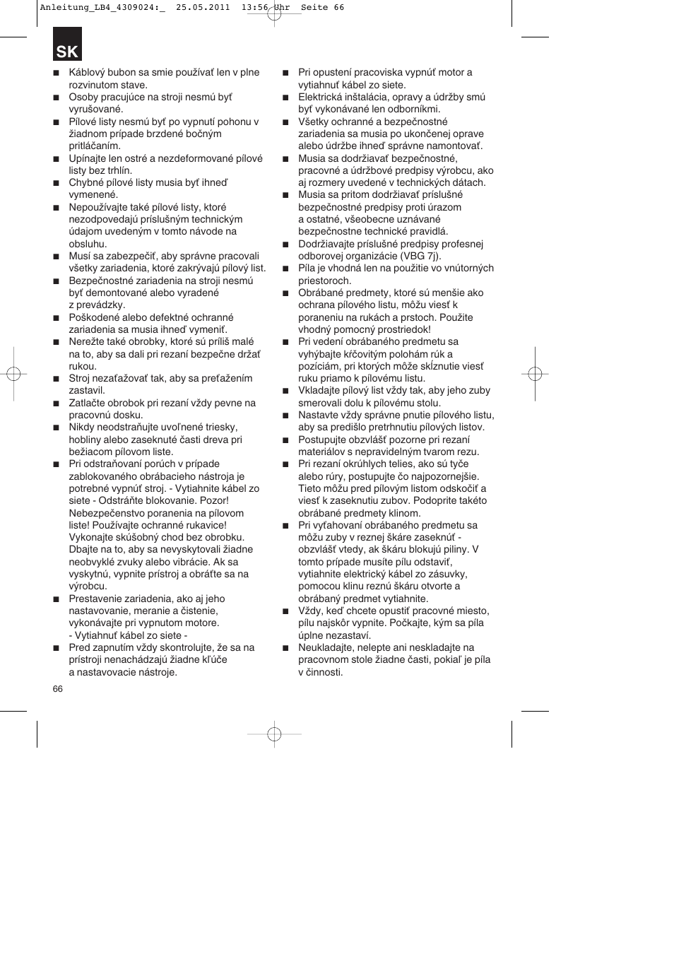 Parkside PDKs 120 A2 User Manual | Page 66 / 108