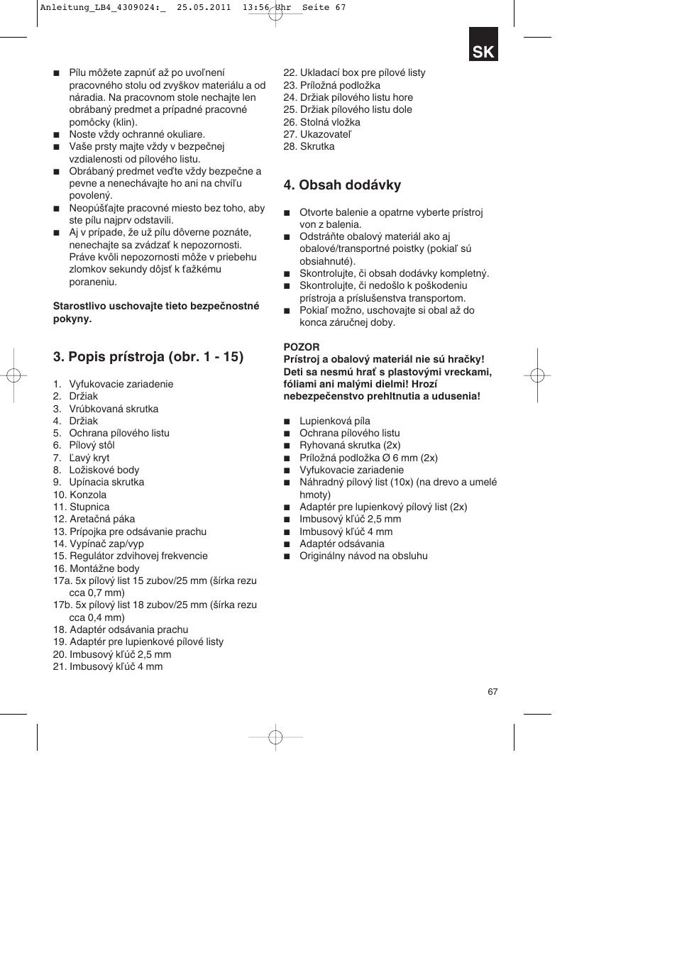 Parkside PDKs 120 A2 User Manual | Page 67 / 108