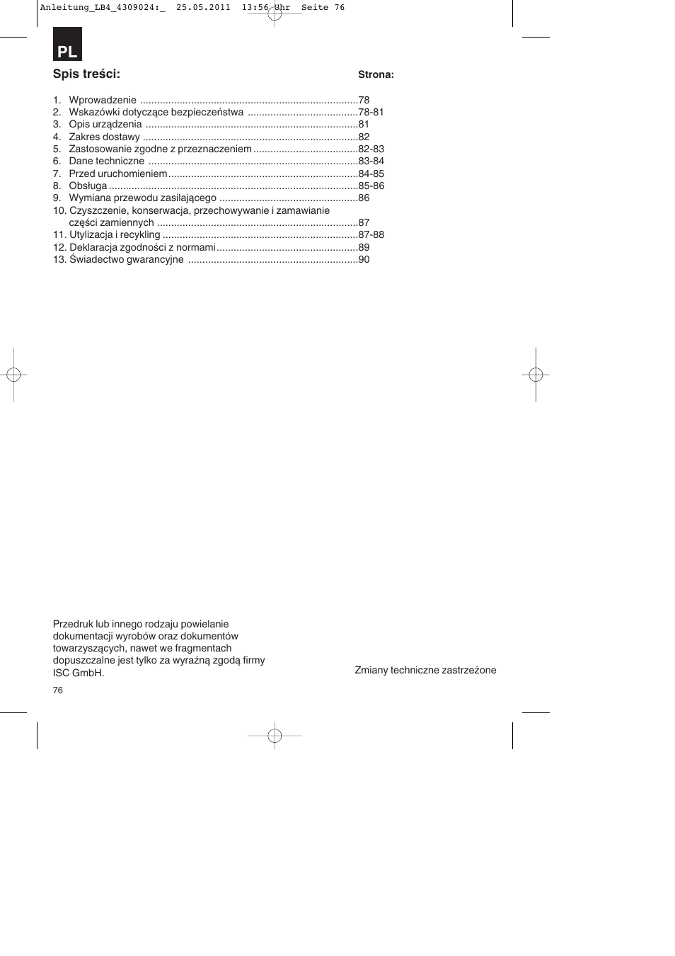 Parkside PDKs 120 A2 User Manual | Page 76 / 108