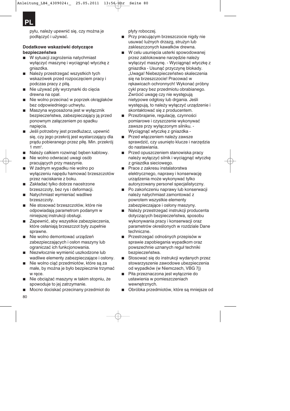 Parkside PDKs 120 A2 User Manual | Page 80 / 108