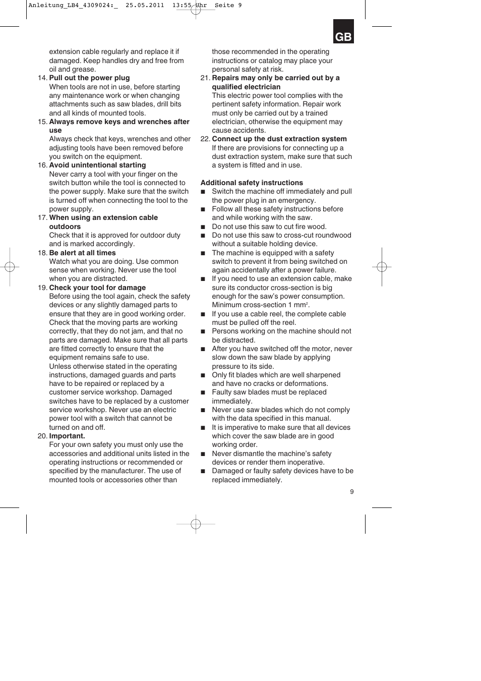 Parkside PDKs 120 A2 User Manual | Page 9 / 108