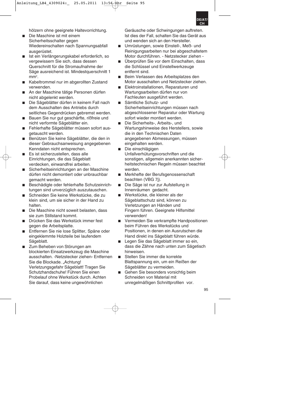 Parkside PDKs 120 A2 User Manual | Page 95 / 108