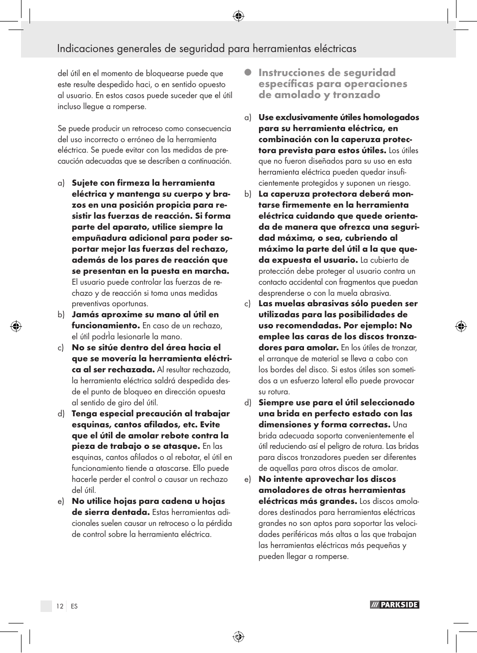 Parkside PFBS 9.6 A1 User Manual | Page 12 / 75