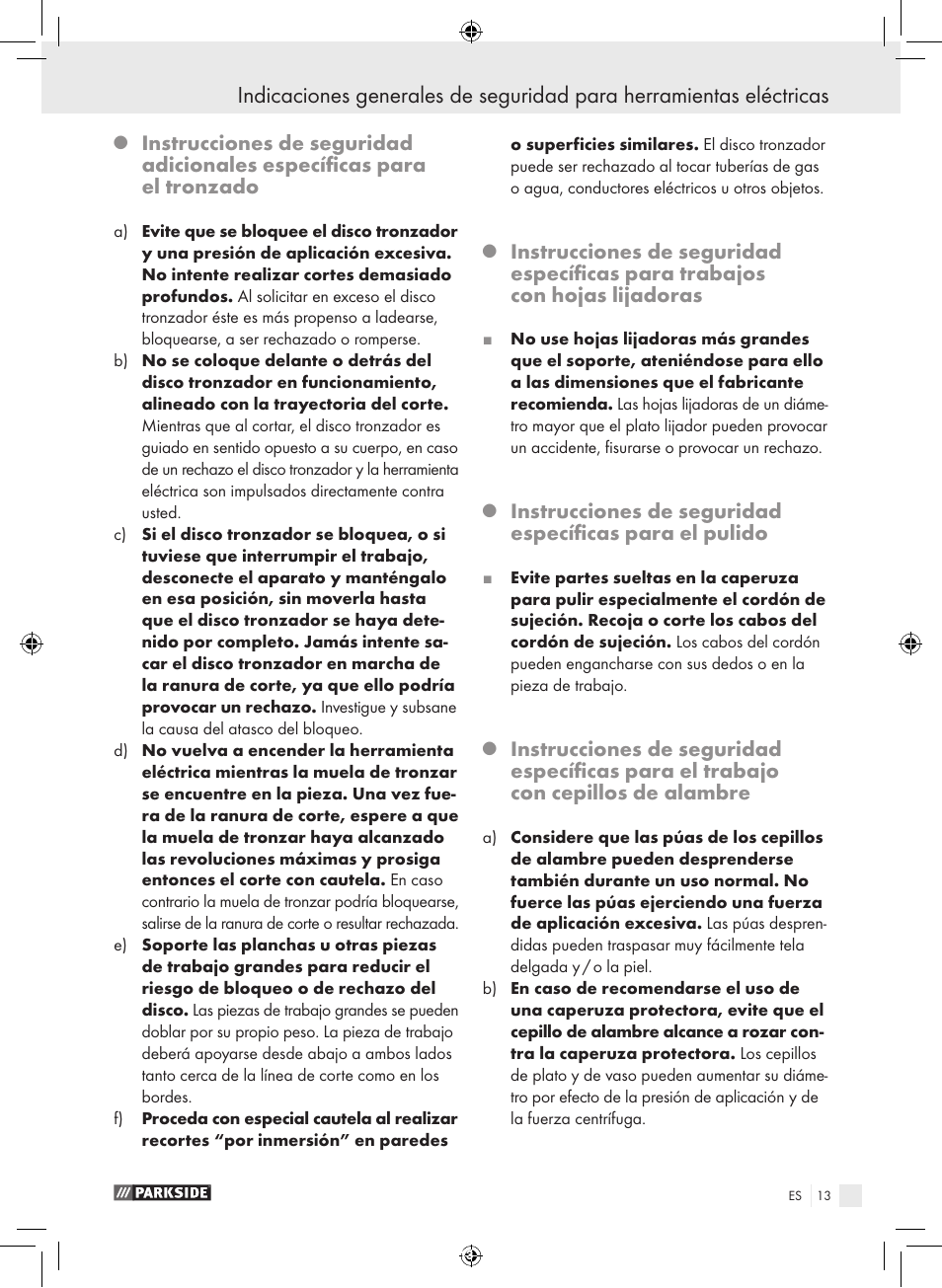 Parkside PFBS 9.6 A1 User Manual | Page 13 / 75