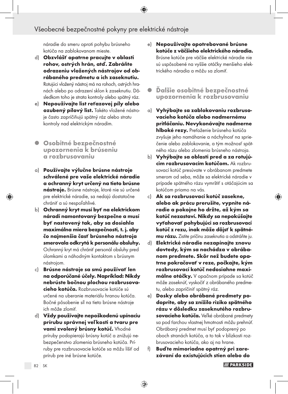 Parkside PFBS 9.6 A1 User Manual | Page 82 / 103