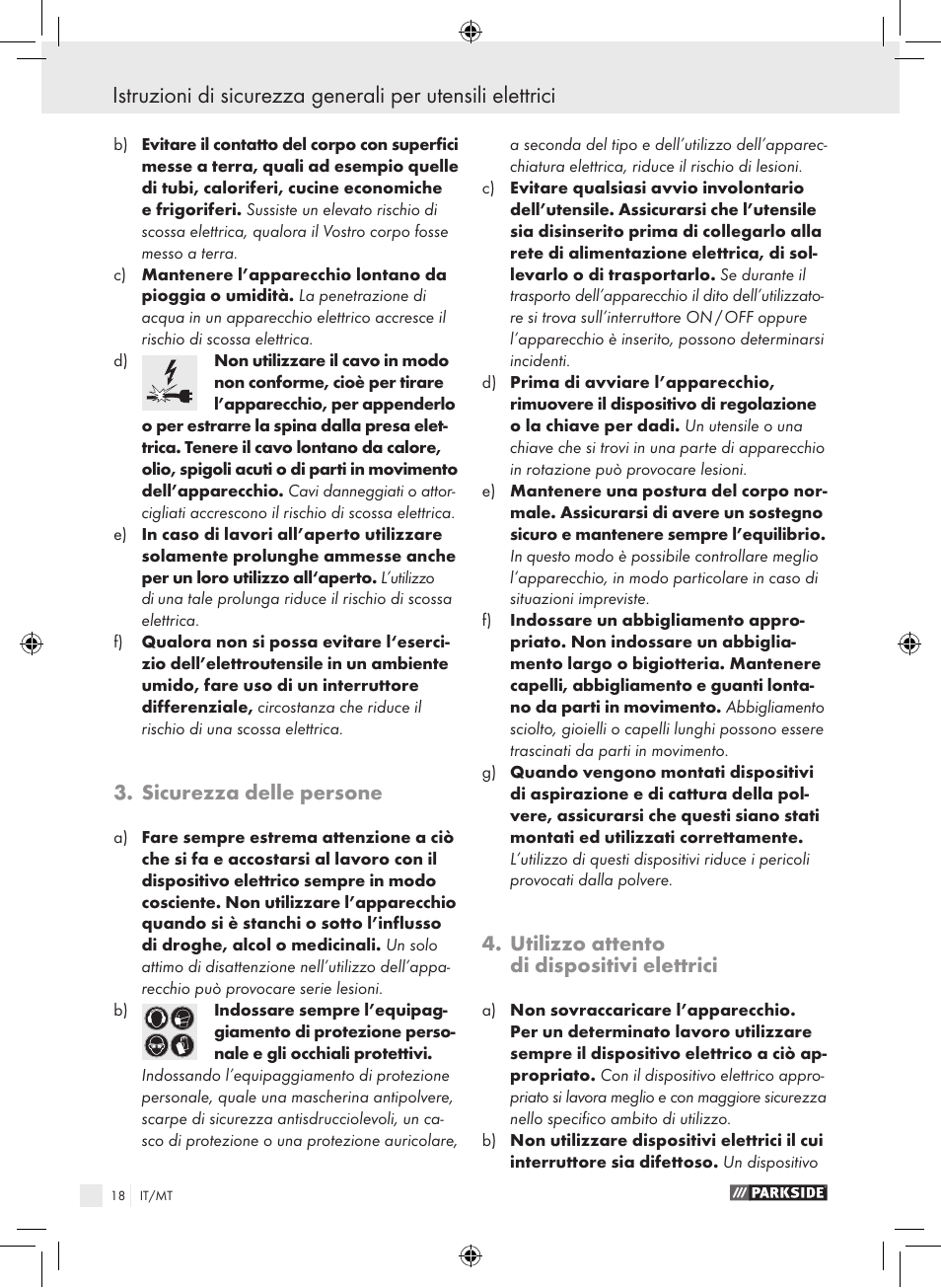 Sicurezza delle persone, Utilizzo attento di dispositivi elettrici | Parkside PBS 600 A1 User Manual | Page 18 / 55