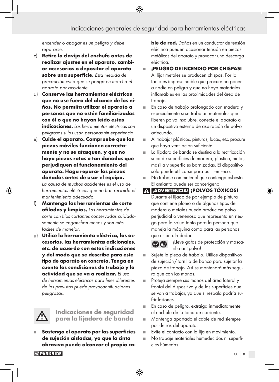Parkside PBS 600 A1 User Manual | Page 9 / 55