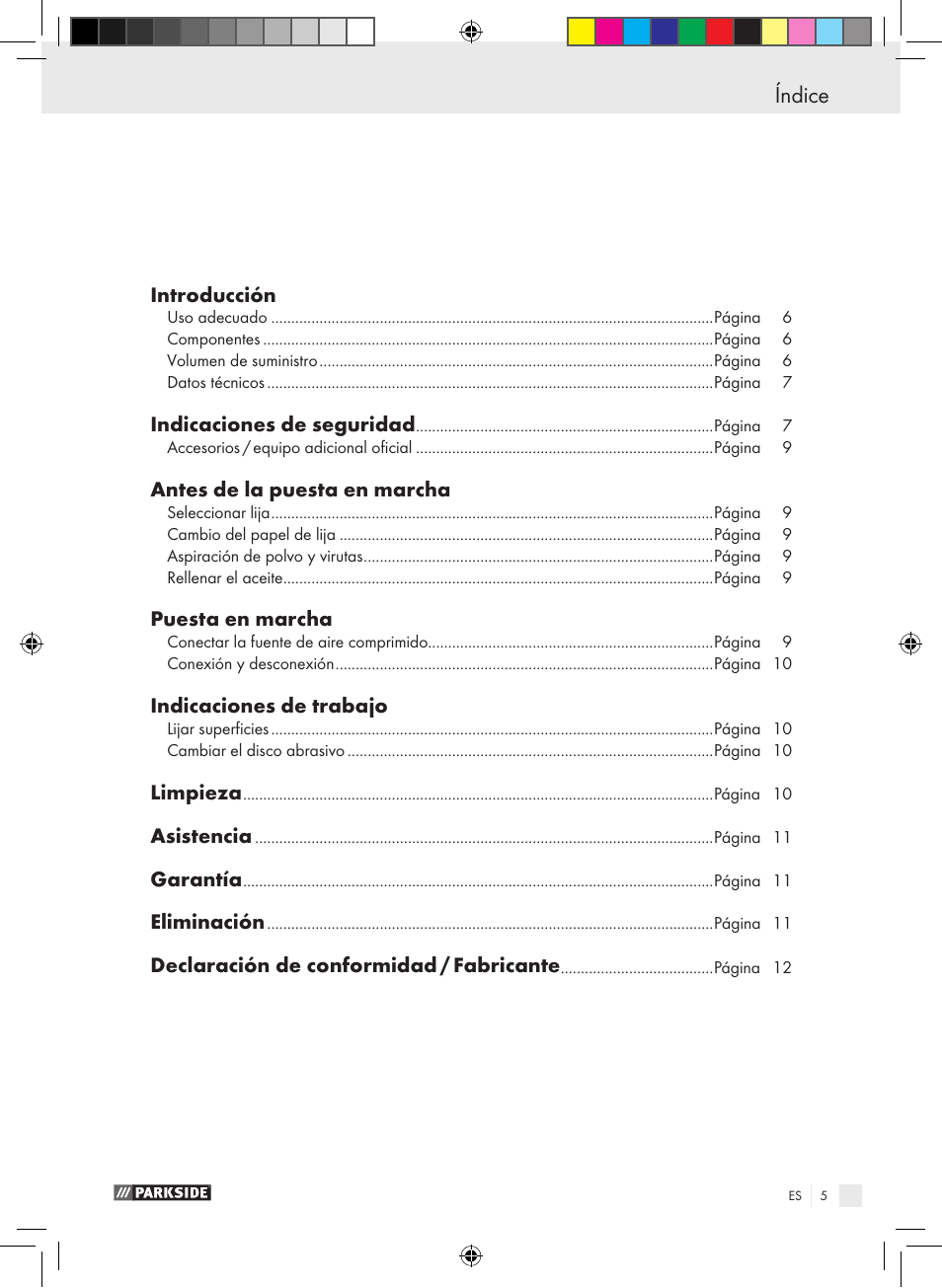 Índice | Parkside PDEXS 150 A1 User Manual | Page 5 / 45