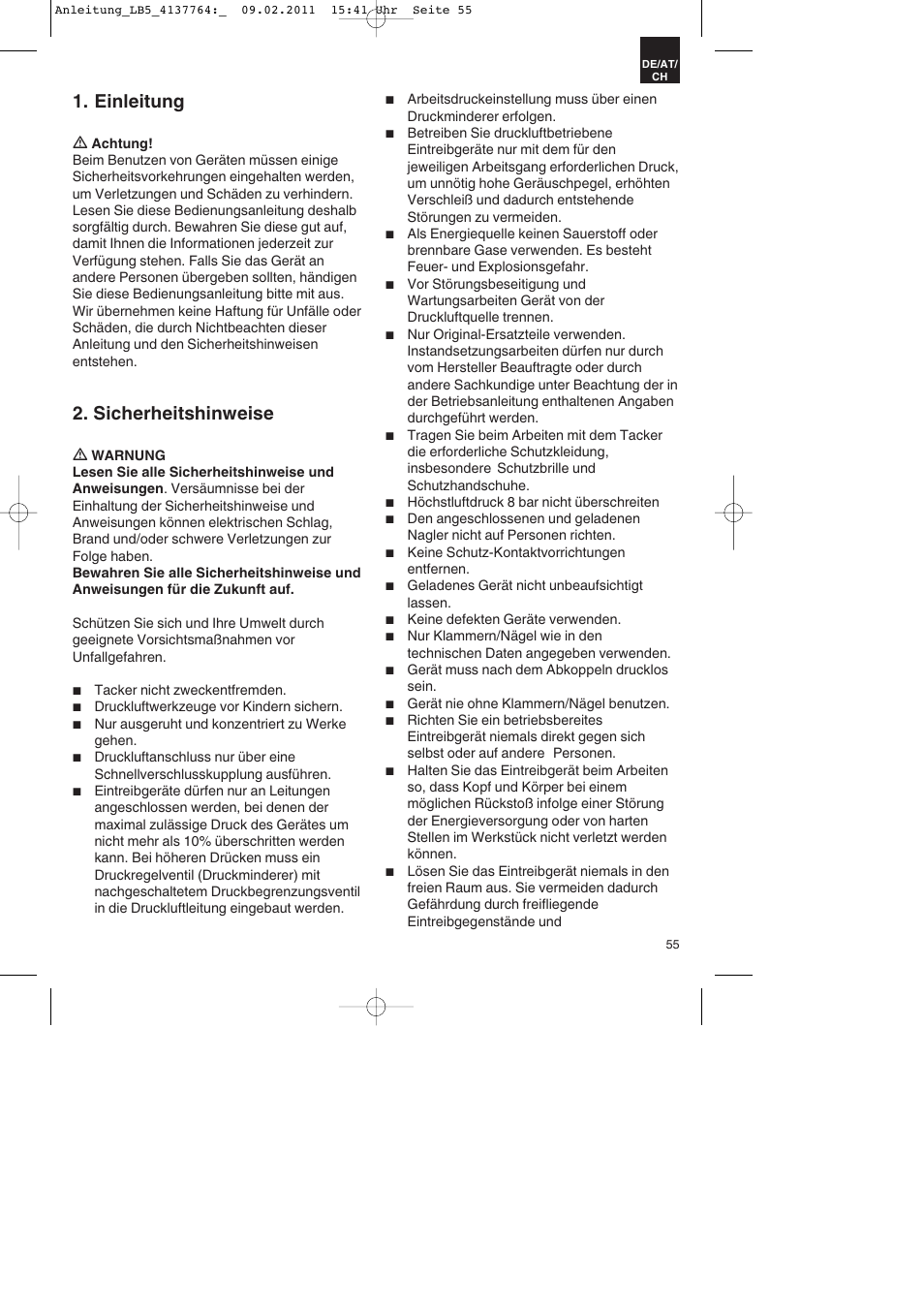 Einleitung, Sicherheitshinweise | Parkside PDT 40 A1 User Manual | Page 55 / 68