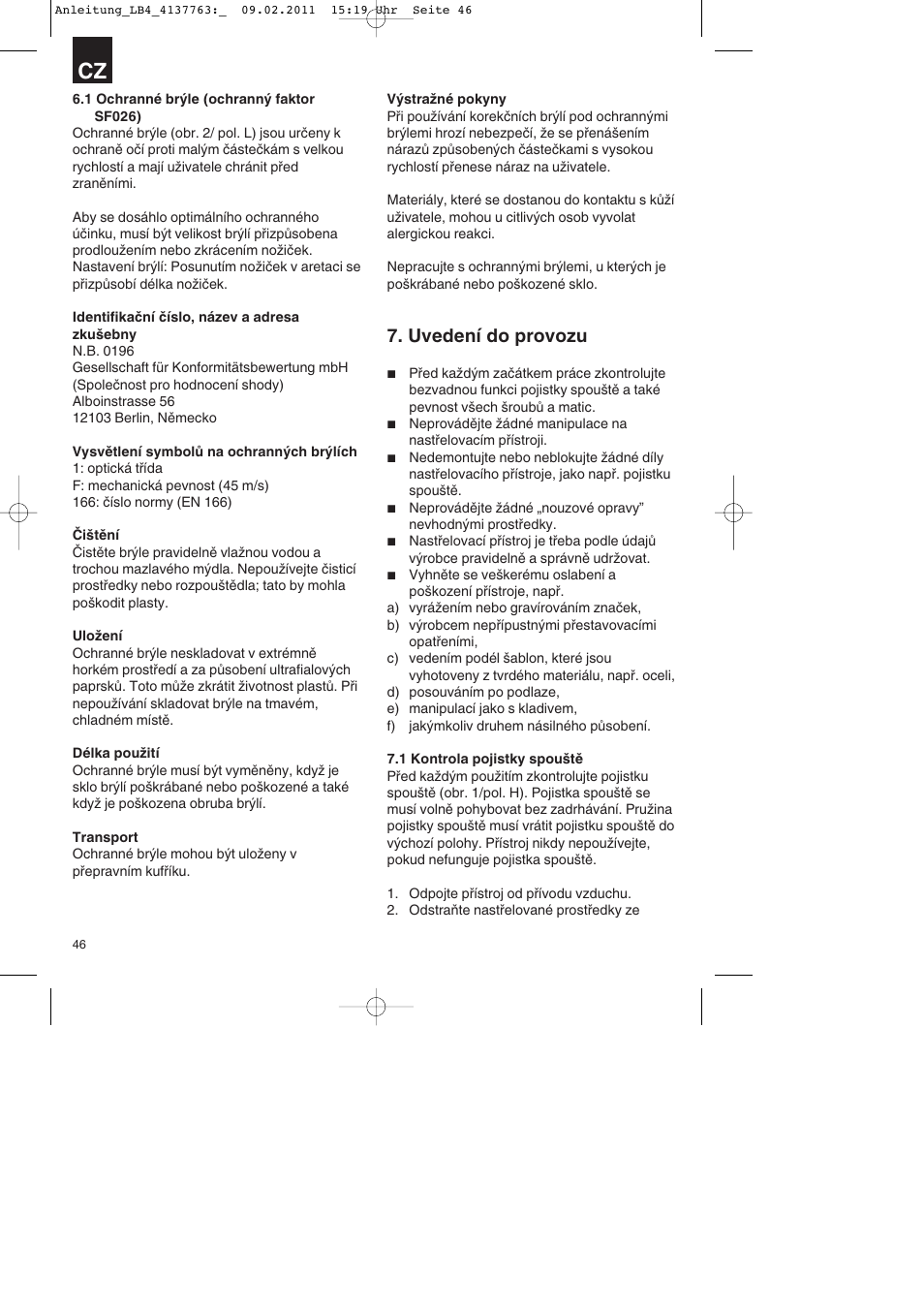 Uvedení do provozu | Parkside PDT 40 A1 User Manual | Page 46 / 92
