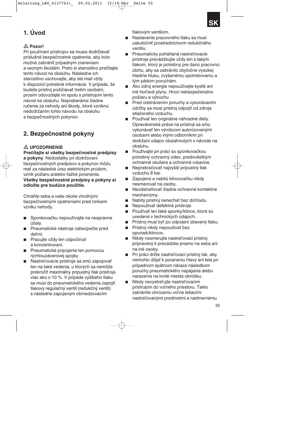 Úvod, Bezpečnostné pokyny | Parkside PDT 40 A1 User Manual | Page 55 / 92