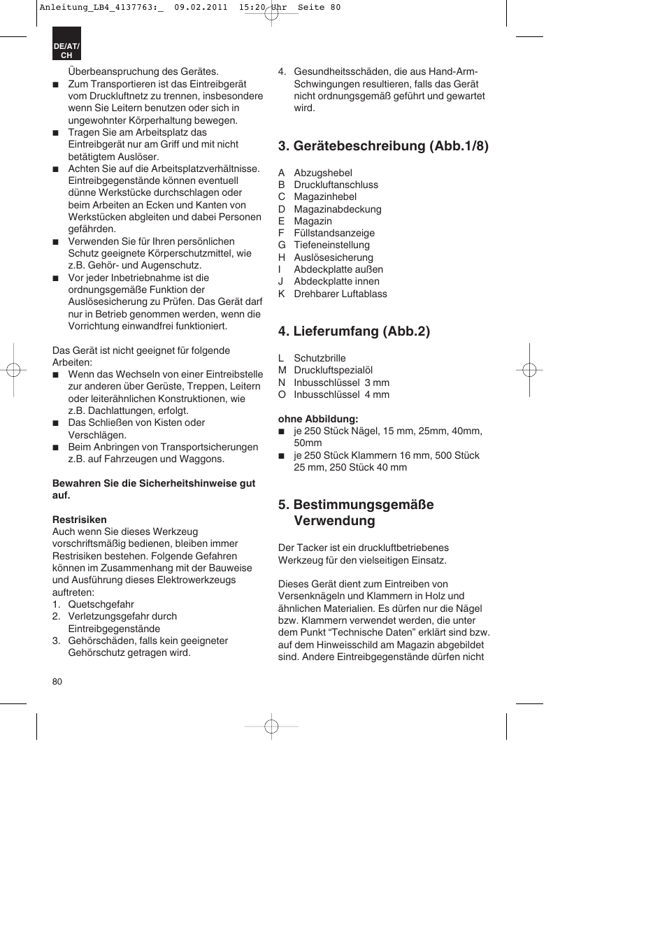 Gerätebeschreibung (abb.1/8), Lieferumfang (abb.2), Bestimmungsgemäße verwendung | Parkside PDT 40 A1 User Manual | Page 80 / 92