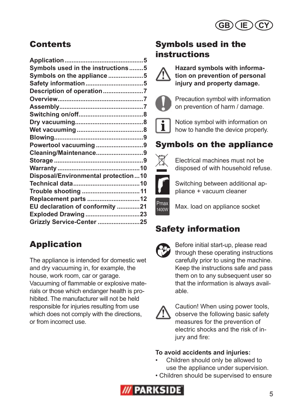 Parkside PNTS 1500 A1 User Manual | Page 5 / 26